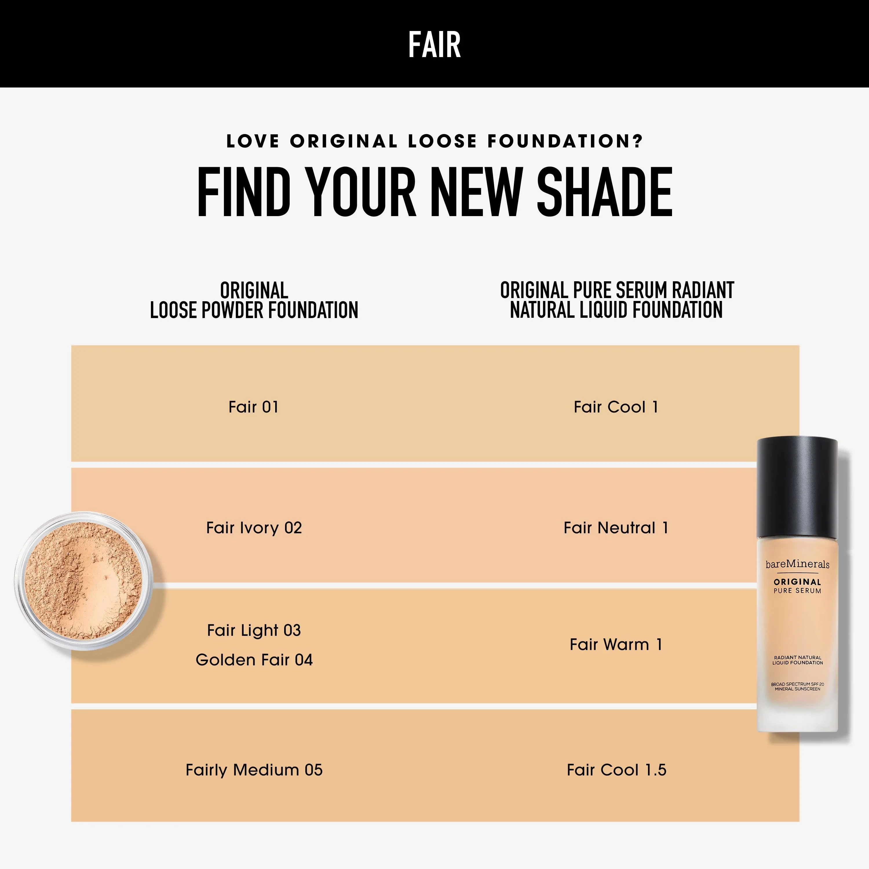 ORIGINAL Pure Serum Radiant Natural Liquid Foundation Mineral SPF 20 - Image 102
